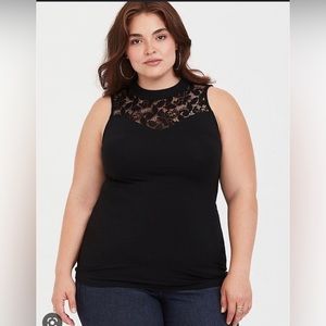 - Torrid Black Lace Foxy Tank size 00x